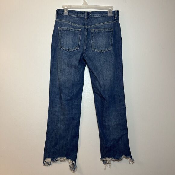 We The Free People Maggie Mid-Rise Straight Leg Crop Jean Sequoia Blue‎ 26 - Picture 2 of 4